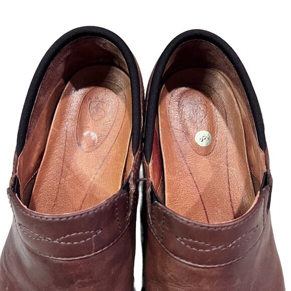 Ariat Brown Leather Slip On Clogs Mule Shoes Size 8B (clo) - Picture 6 of 8